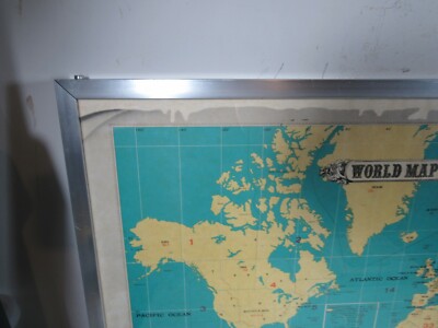 Vintage Original 1960's Trio-Kenwood Radio Amateur World Map