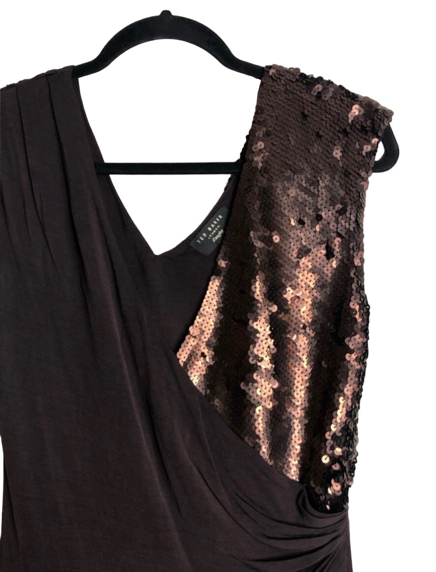 ted baker brown sequin dress Brown Glisten All Night Sequin Gown main image 0
