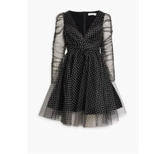 Zimmermann black White Tulle Polka Mini Dress NWT Sz 0P US 2-4P $750