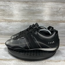 Fila Mens Sport Black Leather Low Top Lace Up...