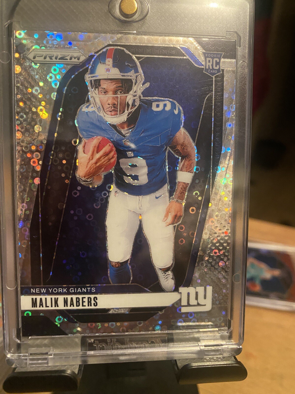 2024 Panini Prizm #28 Malik Nabers, No Huddle Disco Variation Rookie Card