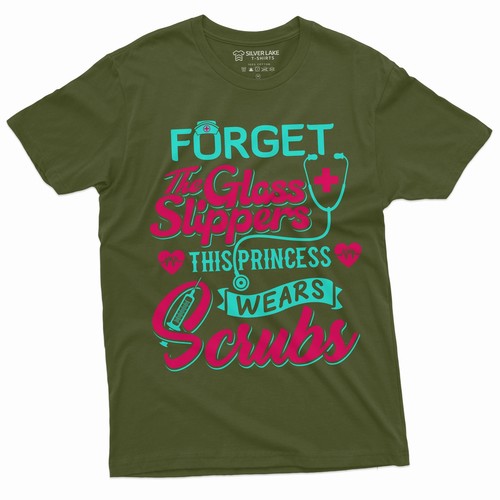 Women's Unisex Nurse shirt Nurses day Funny Tee Shirt this princess wears scrubs - Picture 4 of 8