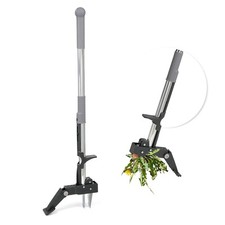 Weed Puller Stand Up Weeder Hand Tool with 4 Claws Foot Pedal Long Root Picker