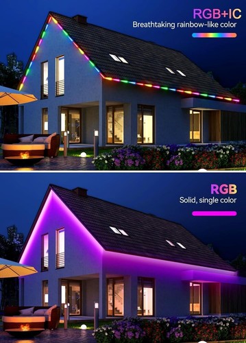 15M RGB+IC Outdoor Led Strip Lights Waterproof Led Light Strips with RF Remote & - Picture 5 of 7