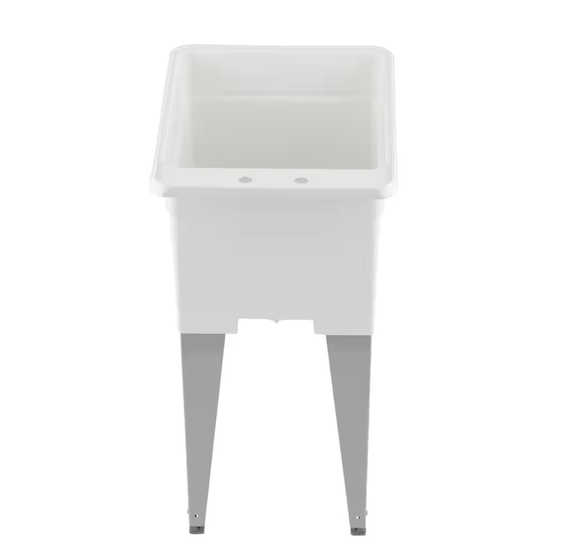 MUSTEE Plastic Utilatub Single Laundry Tub 18 in. x 24 in- White