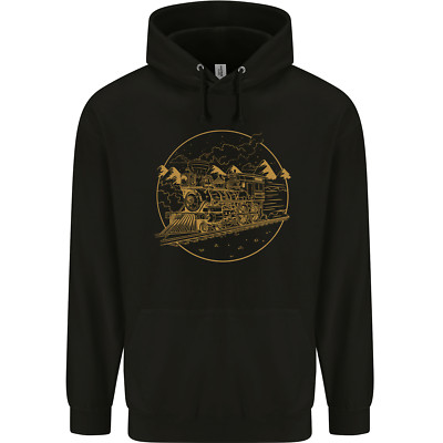 Gold Lok Dampflok Zug Spotter Kinder Kids Hoodie
