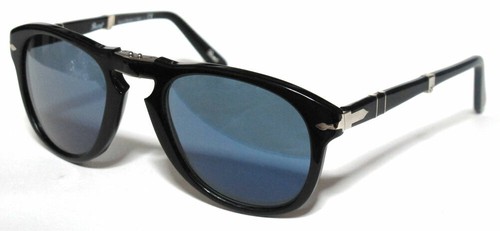 PERSOL 714 52 BLACK BLUE SUNGLASSES OCCHIALI FOLDING SOLE PIEGHEVOLE NERO  REMIX | eBay