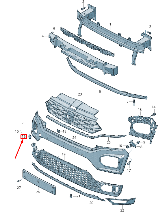 NOUVEAU COUVERCLE DE CAPUCHON DE REMORQUAGE AVANT DROIT VOLKSWAGEN T-ROC A11