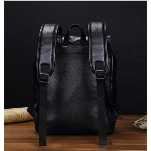 Men's Large Capacity Leather Backpack Fashionable Trend Simple Travel Backpack - Picture 13 of 24