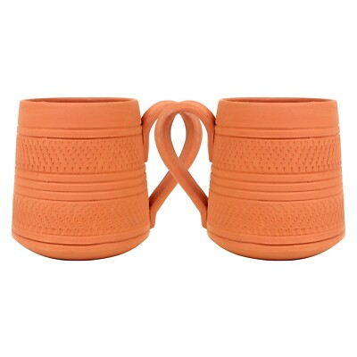 Handcrafted Earthern Clay Tea Cup Coffee Mug Set of 2 Pcs -  200 ml each