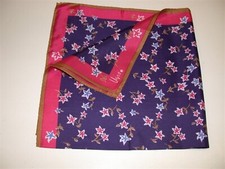  1 Vera Acetate Scarf  22 x 22  Navy Rose Brown