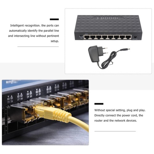 1 stück 8 Ports Ethernet Switch Desktop 100mpbs RJ45 Network Splitter Adapter - Bild 4 von 12