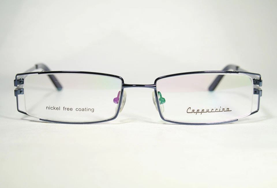 Monturas de gafas cromadas azules parcialmente sin montura CAPUCCINO K812N sin usar Foto 3 de 4