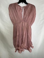 ASOS DESIGN plunge pleated skater dress dusty pink NWT US sz 8