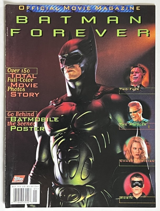 Vintage 1995 BATMAN FOREVER Topps Official Movie Magazine - MINT