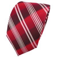Tigertie Designer Krawatte Rot Verkehrsrot Bordeaux Silber Gestreift - Binder