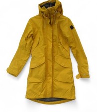 Didriksons Uk Small Thelma Parka Uk 6 Yellow 100% Waterproof Coat 32 Hooded