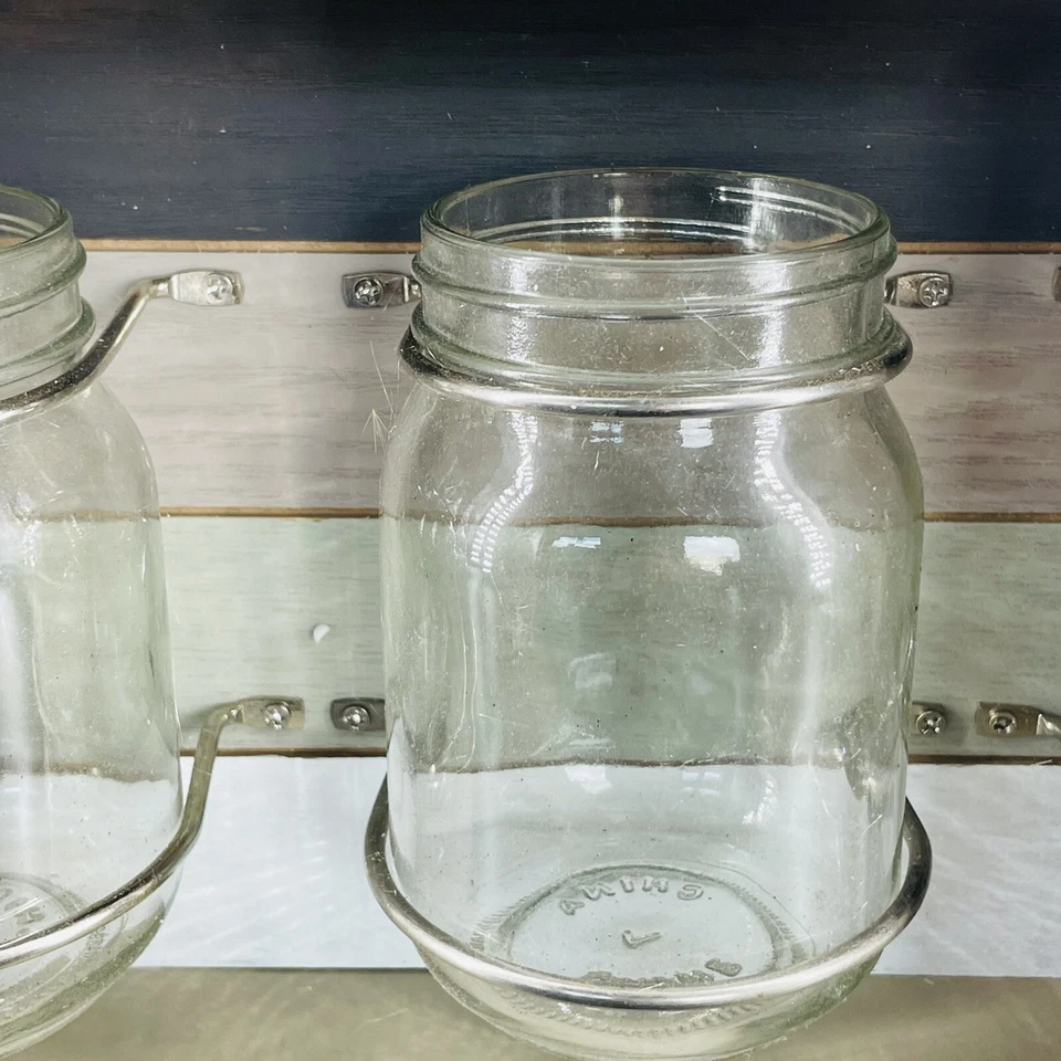 Rustic Antique Mason Jar Organizer Hanging Wall Holder For Home Decor Bathroom - Image 2 of 4
