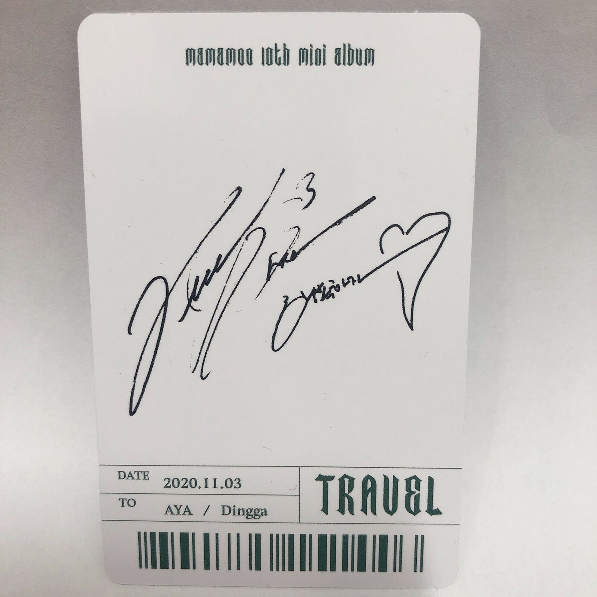 Mamamoo ママム Dingga 全員直筆サイン入り フォト 10枚限定
