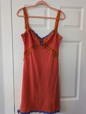 Free People Orange And Purple Lace Nightgown Size Small