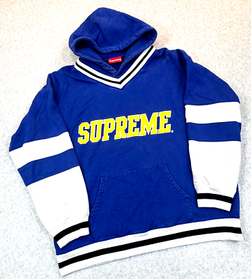 Supreme Hockey Hooded Sweatshirt シュプリーム Supreme Hockey Pullover Hoodie Men's Large Blue Hype Yellow Spell