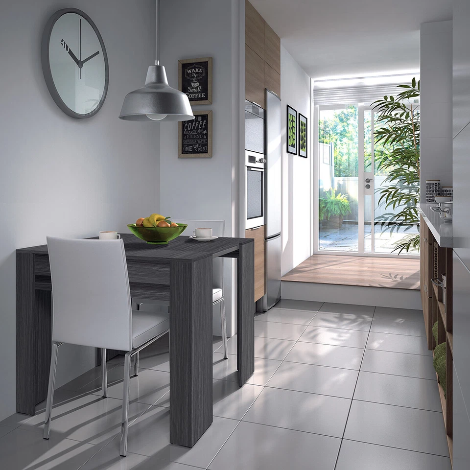 Tavolo allungabile fino a 237 cm salvaspazio consolle soggiorno ROVERE SCURO - Immagine 4 di 4