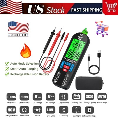 Mini Digital Multimeter Tester-Smart Auto Ranging Rechargeable, DC/AC Resistance