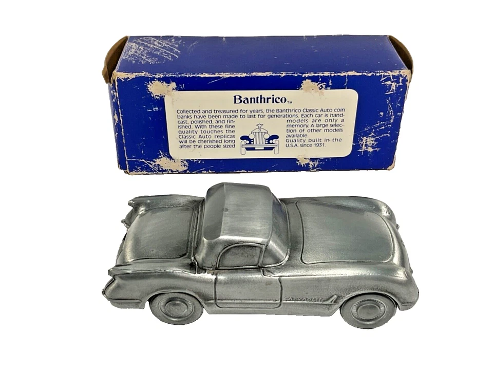 De colección 1974 Banthrico, 1953 Corvette moneda clásica banco automático, hecho en EE. UU., SIN USAR, EN CAJA Foto 2 de 4