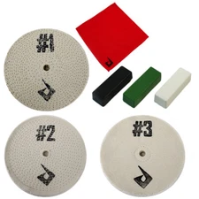 Steel Polishing Kit | Wheels & Compounds Bench Grinder Buffer Buffing Rouge Buff