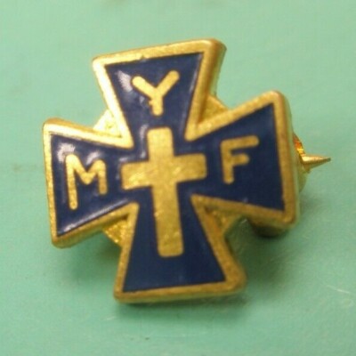 MYF Cross Methodist Youth Fellowship Enamel Vintage Tie Tack