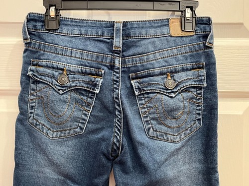 Girl's True Religion Slim Fit Bootcut Leg Blue Denim Jeans Tag Size 14 29.5x29 - Picture 5 of 11