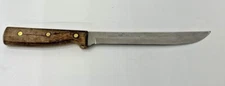 Vintage Old Homestead Fillet Knife Stainless 8" Straight Edge Wood Handle Japan
