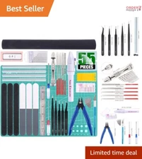 Professional Model Building Tool Kit: 55 Accessories with Plastic Storage Case