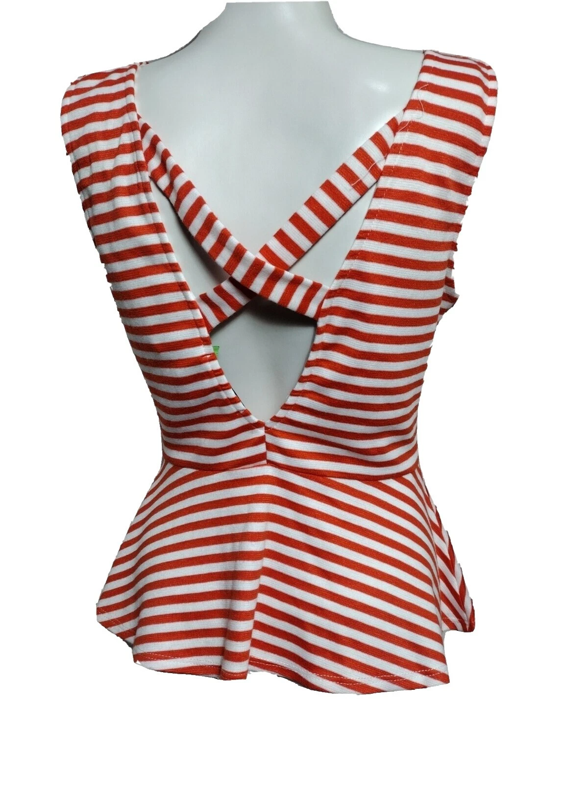 Camisetas sin mangas a rayas Papaya para De mujer