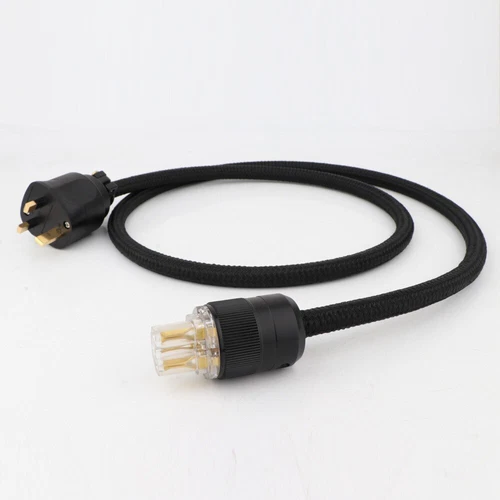 Silver Plated OFC Copper HiFi Power Cord with Gold Plated UK IEC Cable Plug - Picture 6 of 20