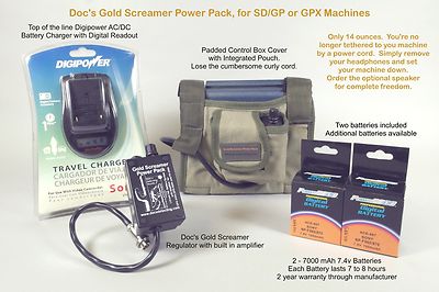 Doc's Goldscreamer Power Pack Li-Ion Battery System with Speaker for Minelab