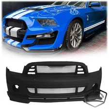 For 2010-2014 Ford Mustang Front Bumper GT500 13-14 Style Conversion with Grille