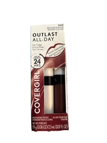COVERGIRL Outlast All-Day Lip Color w/Topcoat, 542 Brazen Raisin C2