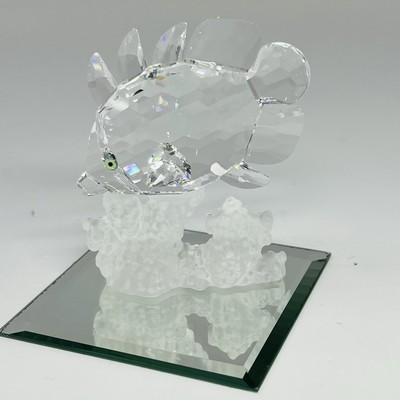 Swarovski Crystal Butterfly Fish On Coral Reef Figurine 162888 MIB
