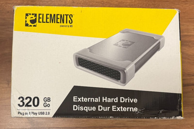 New WD Elements 320GB USB 2.0 3.5'' External Hard Drive WD3200 C035-000