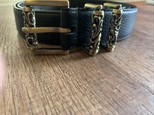 Chrome Hearts 3pc Roller Belt Black Leather Used