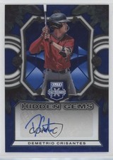 2023 Panini Elite Extra Edition Hidden Gems Blue Demetrio Crisantes Auto 1k5