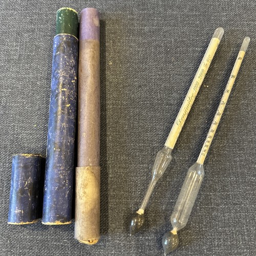 Antique French Alcohol Hydrometer Set β Glass Scientific Instruments c1900