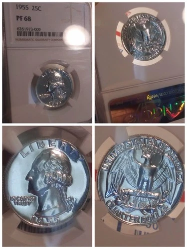 1955 Washington Silver Quarter NGC Proof 68