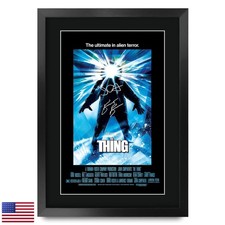 HWC Trading The Thing Movie Poster John Carpenter Kurt Russell Signed 16x12