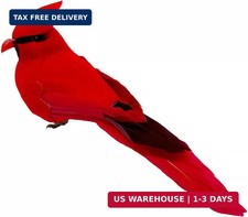 LWINGFLYER Red Cardinal Realistic Artificial Birds Ornaments Feathered Bird Mode