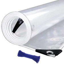 Wasserdichte Transparente Plane mit Ösen Schutzplane LKW Folie Klare Garten ⭐