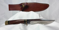 1964-70 Ralph Bone Custom Handmade Fixed Blade Knife W/ Johnsons Leather Sheath