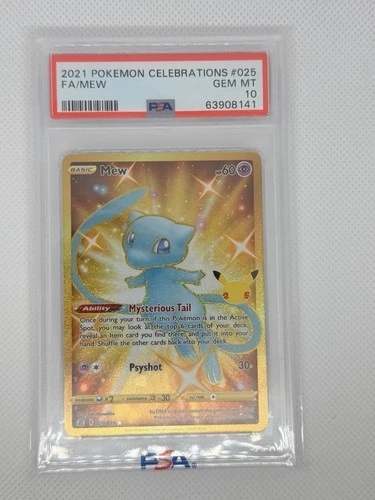 Pokemon TCG 2021 Celebrations Mew 025/025 Secret Rare Holo PSA 10
