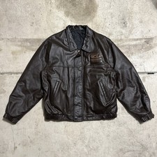 Vintage 90s USA Made Cowhide Leather Bomber Jacket Alliance Parts Petro YKK